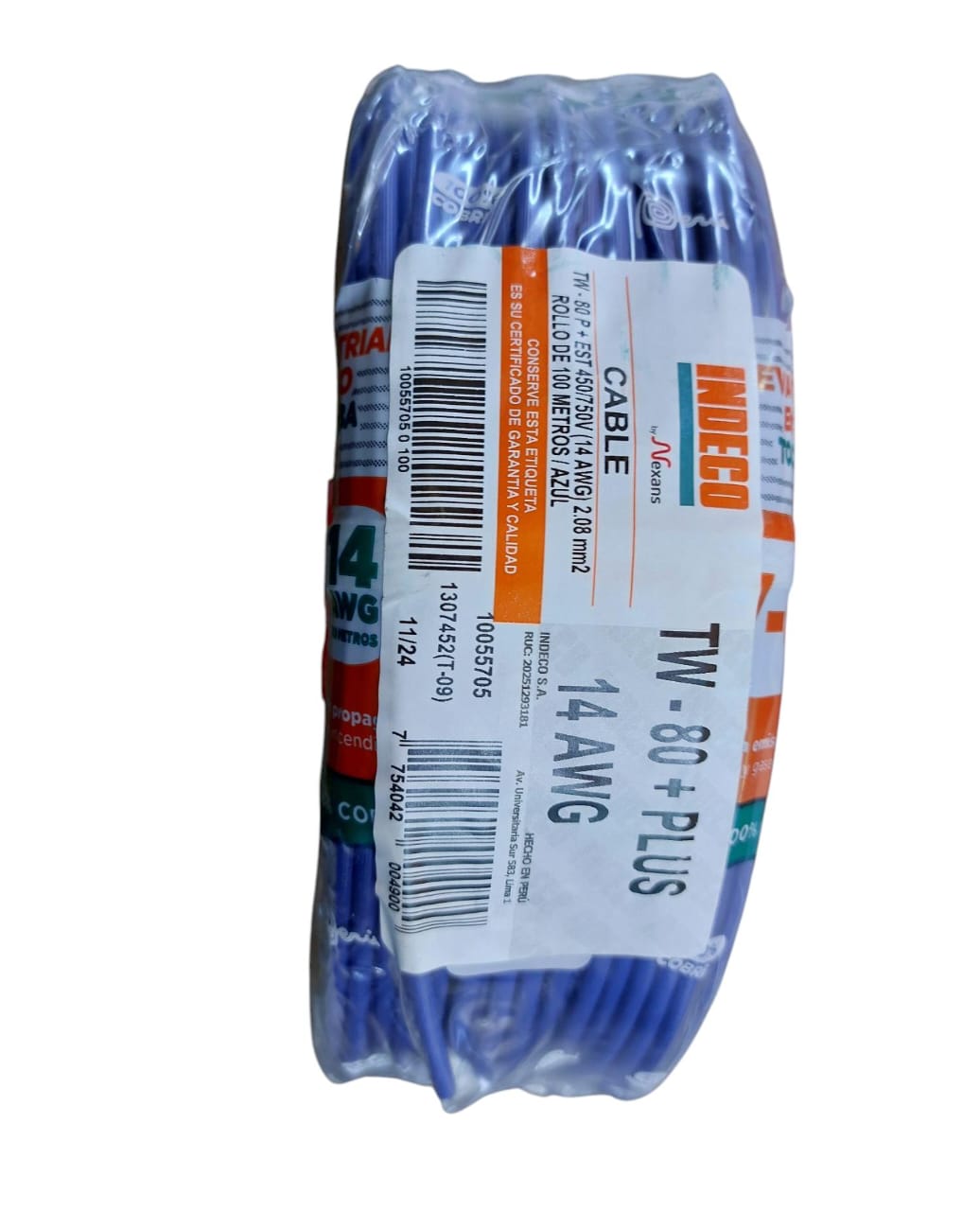ROLLO DE CABLE TW-80 PLUS 14 AWG INDECO - Imagen 2